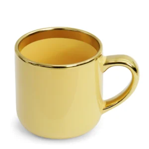 Caneca Imperial Cerâmica Borda e Alça Dourada
