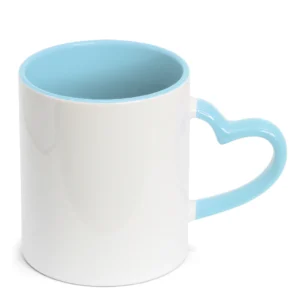 Caneca Interna e Alça Coração Azul Bebê para Sublimação – 325ml